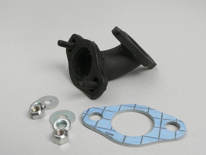 Colector de escape -SITO con manguito de mariposa (desmontable)- para escape estándar - Vespa Smallframe V50, PK50/PK80 S, PK50/PK80 XL, PK50 XL2, PK50 HP, PK50 FL, PK 50 automatic - acero - perno de escape M6/52mm, brida de cilindro Ø8mm/52mm