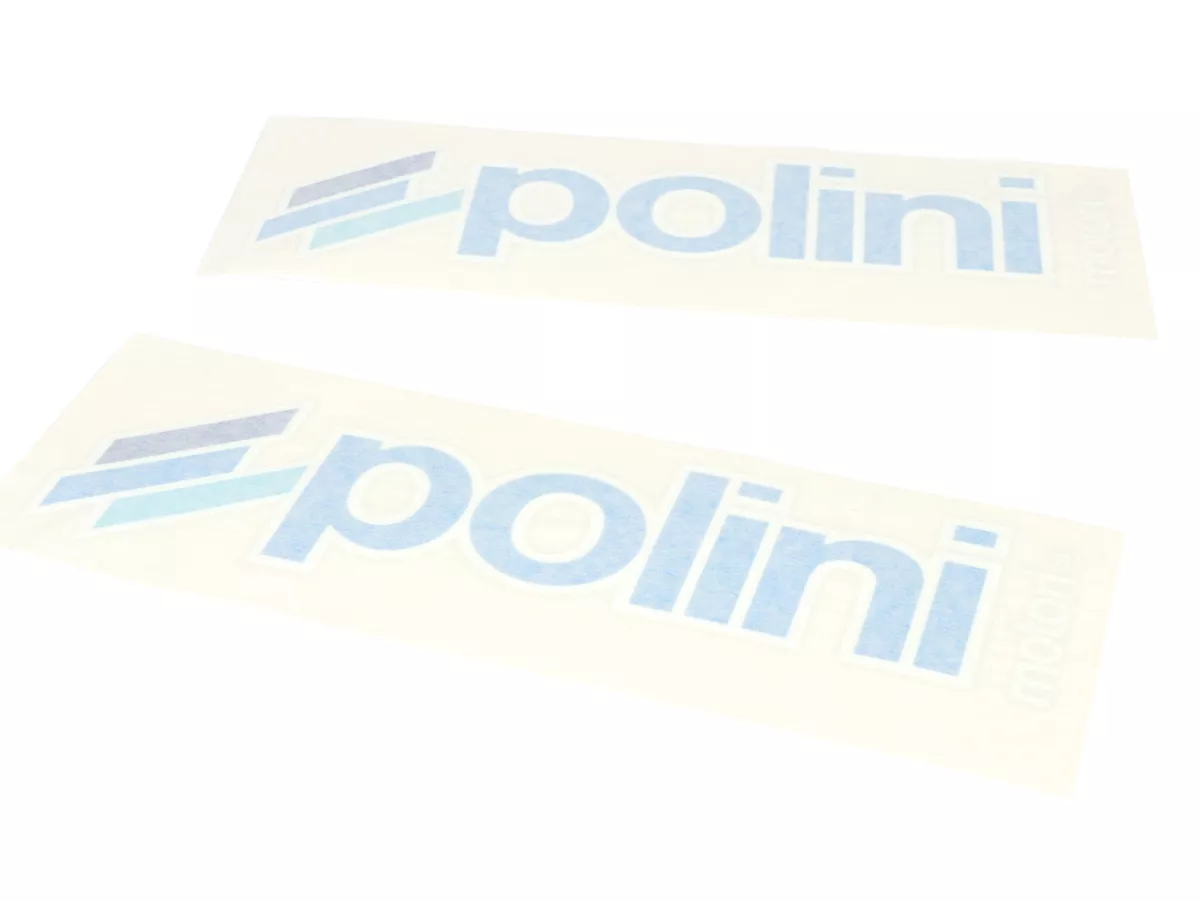 Sticker set -POLINI- 2x Polini 230x80mm - blue,  suitable for dark surfaces