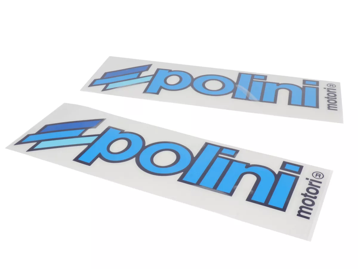 Sticker set -POLINI- 2x Polini 340x110mm - blue, suitable for light surfaces