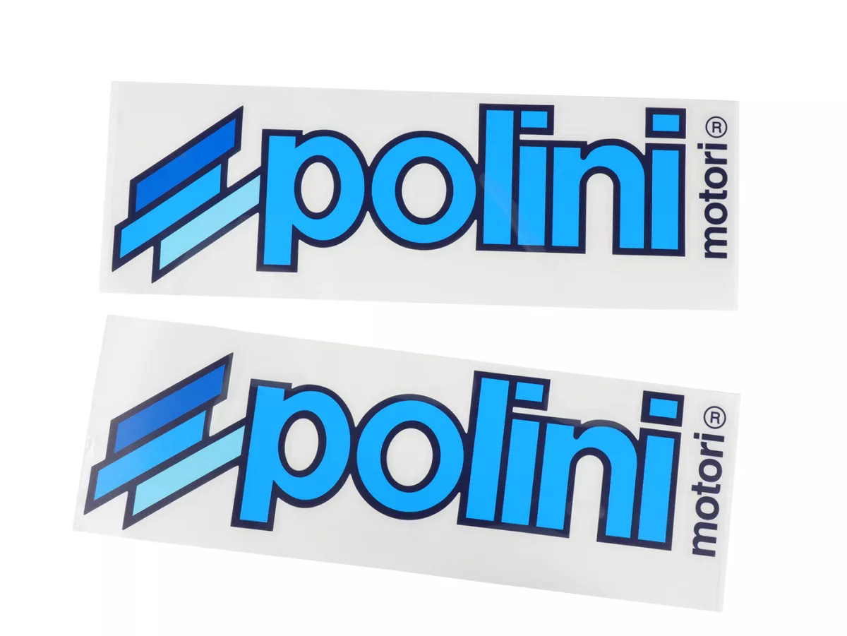 Sticker set -POLINI- 2x Polini 340x110mm - blue, suitable for light surfaces