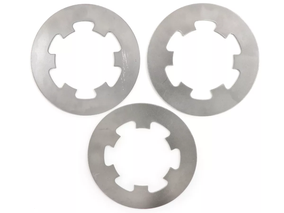 Guarnizioni frizione -Polini Vespa Smallframe V50, V90, SS50, SS90, PV125, ET3, PK50, PK80, PK50 S, PK80 S, PK125 S, PK50 XL, PK80 XL, PK125 XL, ETS, PK50 HP, PK50 SS - 3 dischi (incl. molla e dischi in acciaio)