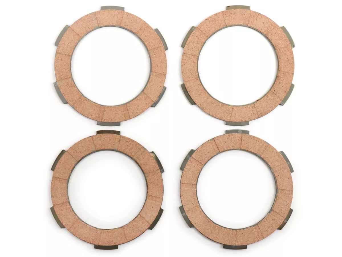 Guarnizioni frizione -Polini Vespa Smallframe V50, V90, SS50, SS90, PV125, ET3, PK50, PK80, PK50 S, PK80 S, PK125 S, PK50 XL, PK80 XL, PK125 XL, ETS, PK50 HP, PK50 SS - 3 dischi (incl. molla e dischi in acciaio)