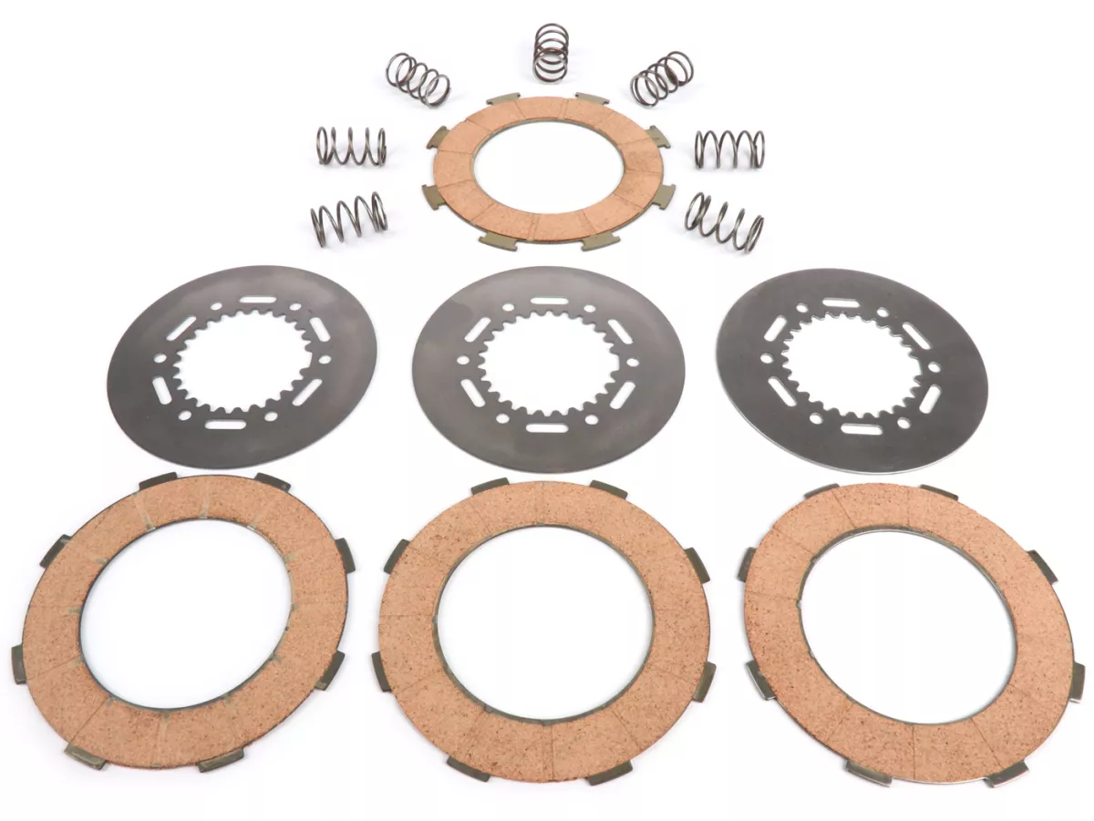 Koppelingsvoeringen -POLINI Vespa type 7 veren (Rally200, PX200, T5 125cc)- 4 schijven (incl. veren en stalen schijven)