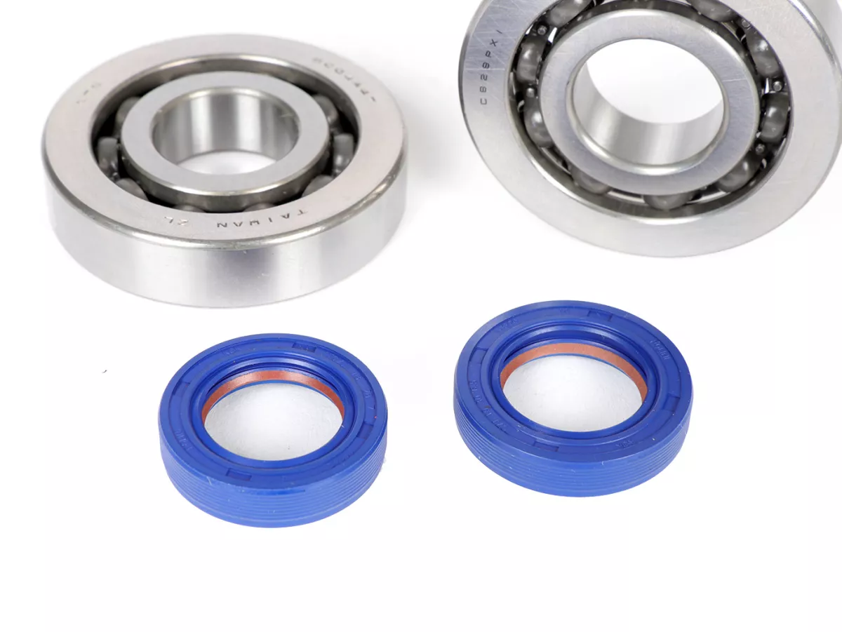 Set cuscinetti con paraoli -POLINI- Piaggio 50-80cc- BB1 3055B (20x52x12mm) - C4 - gabbia in acciaio
