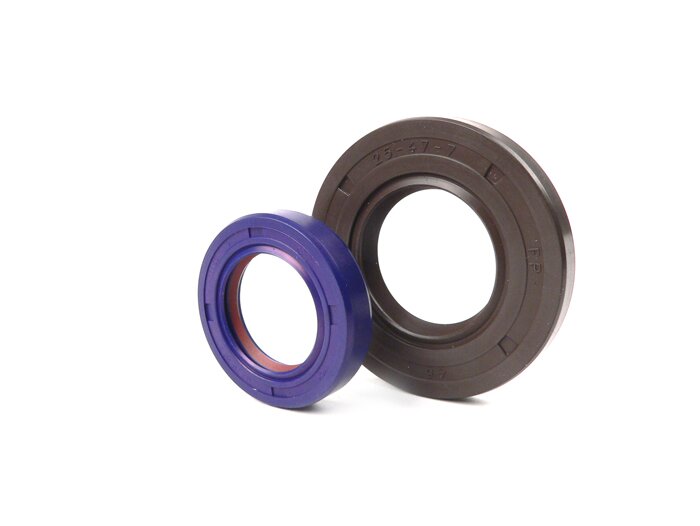 Oil seal set for crankshaft -POLINI Evolution reed valve PTFE/FKM- Vespa V50, PV125, ET3, PK S, (not  PK125 XL2, PK125 ETS) - fits only with crankshaft Polini 52,8mm stroke (P2100034)