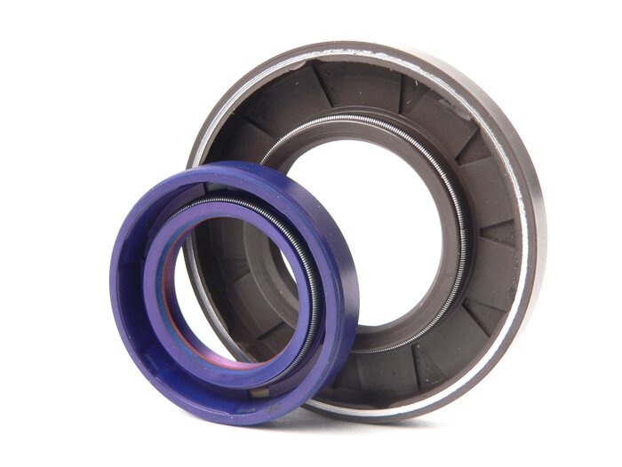 Oil seal set for crankshaft -POLINI Evolution reed valve PTFE/FKM- Vespa V50, PV125, ET3, PK S, (not  PK125 XL2, PK125 ETS) - fits only with crankshaft Polini 52,8mm stroke (P2100034)
