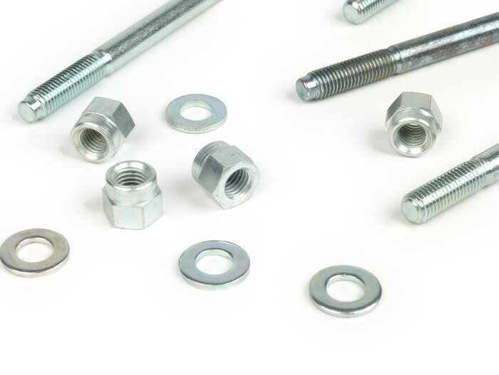 Set di viti prigioniere -M7 x 158mm- -POLINI- (utilizzato per i cilindri di Vespa V90, PV125, ET3, PK80, PK125 (con corsa dell'albero motore=54mm))