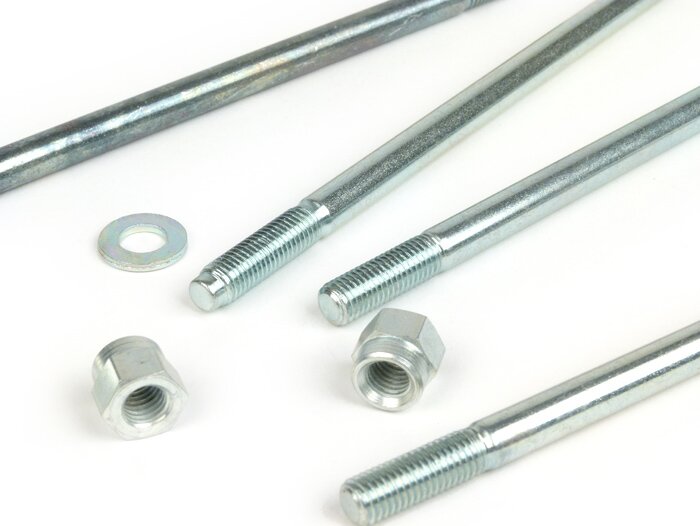 Set di viti prigioniere -M7 x 158mm- -POLINI- (utilizzato per i cilindri di Vespa V90, PV125, ET3, PK80, PK125 (con corsa dell'albero motore=54mm))