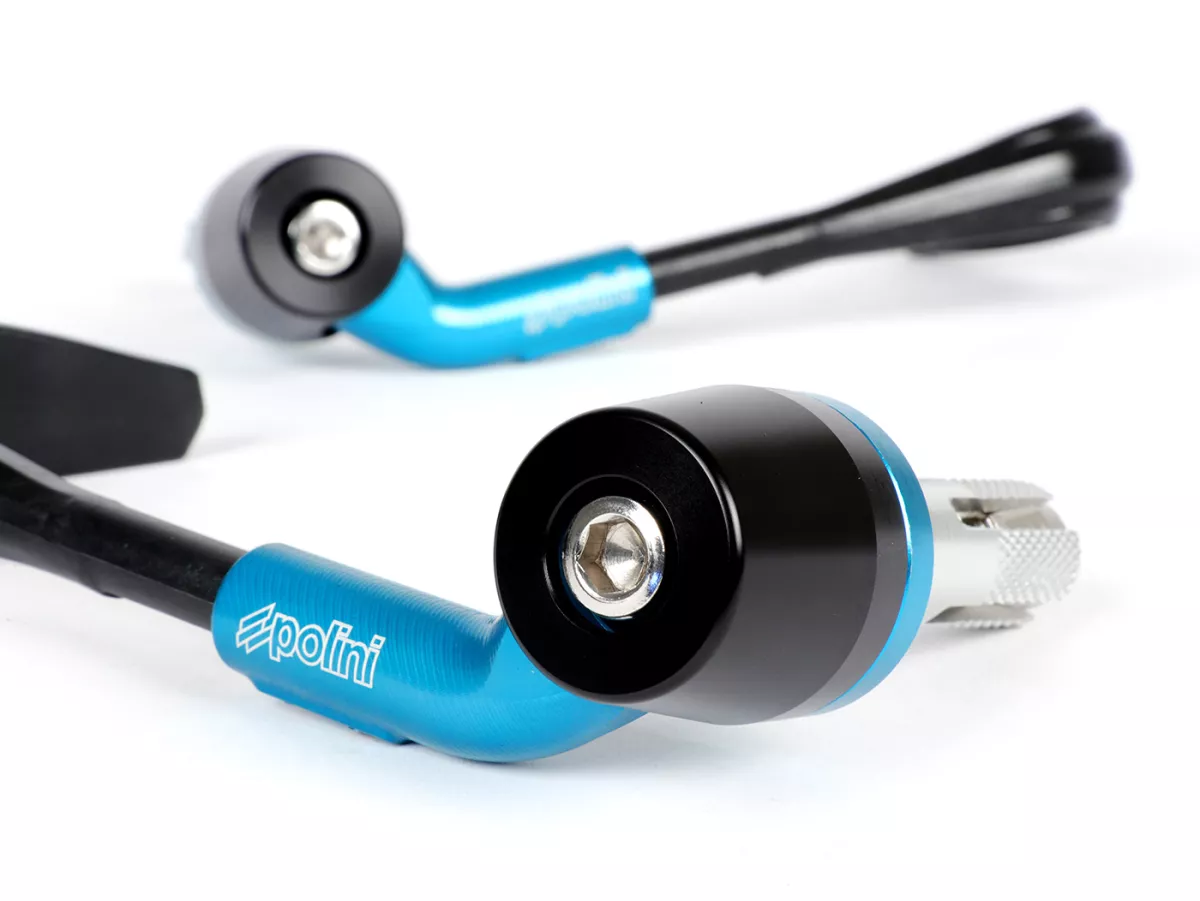 Set di protezioni per le mani -POLINI- nero/blu - protezione della leva - Ø= 18-20mm