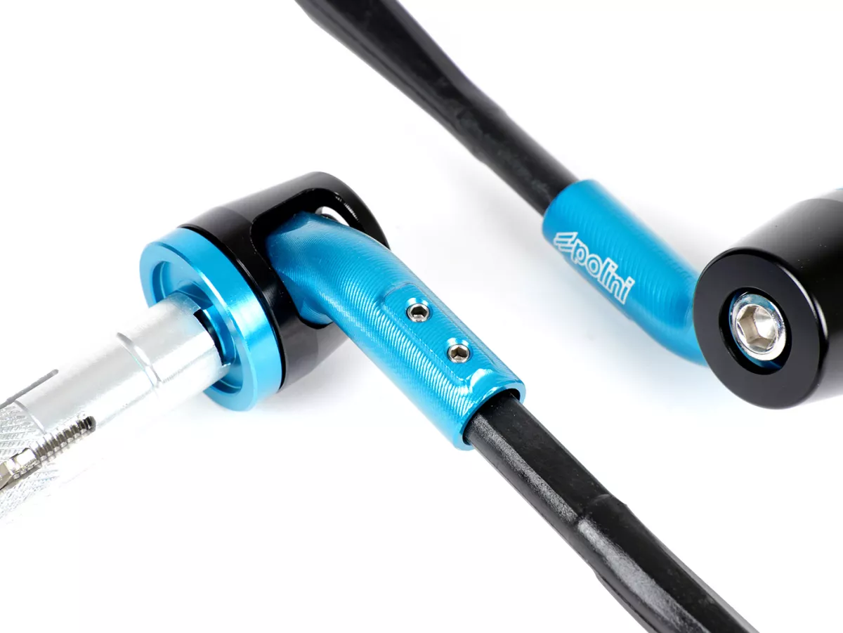 Set di protezioni per le mani -POLINI- nero/blu - protezione della leva - Ø= 18-20mm