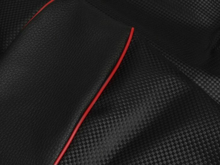 Funda de asiento -X-TREME Sport- Peugeot Vivacity (-2007) - Carbon Style / Rojo