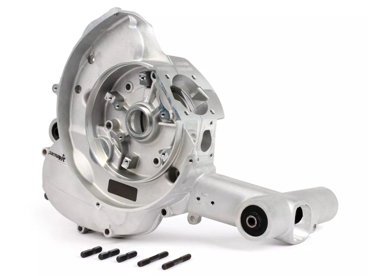 Cárter motor -PARMAKIT estándar- Vespa V50, V90, PV, ET3, PK S, PK XL, Motovespa PK75, rebosadero estándar - sin arranque eléctrico