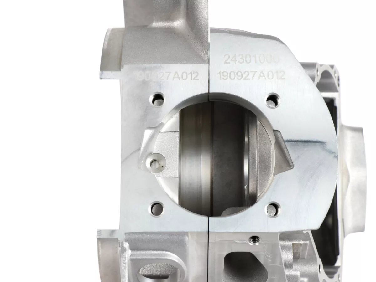 Cárter motor -PARMAKIT estándar- Vespa V50, V90, PV, ET3, PK S, PK XL, Motovespa PK75, rebosadero estándar - sin arranque eléctrico