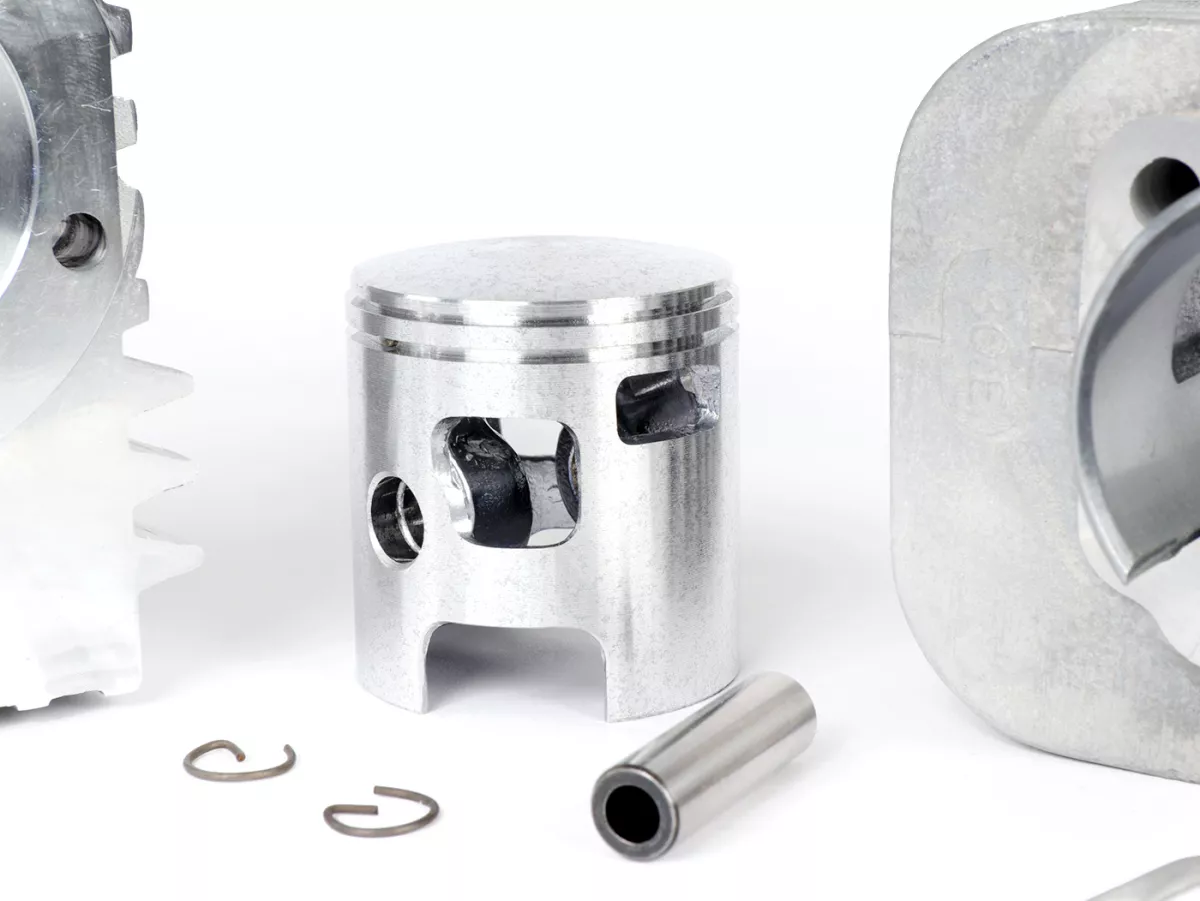 Cilinder -PINASCO Aluminium 72 ccm Grijs Ø46mm- Piaggio Ciao, Bravo, Si, Boxer (zuigerpen = Ø 10mm)