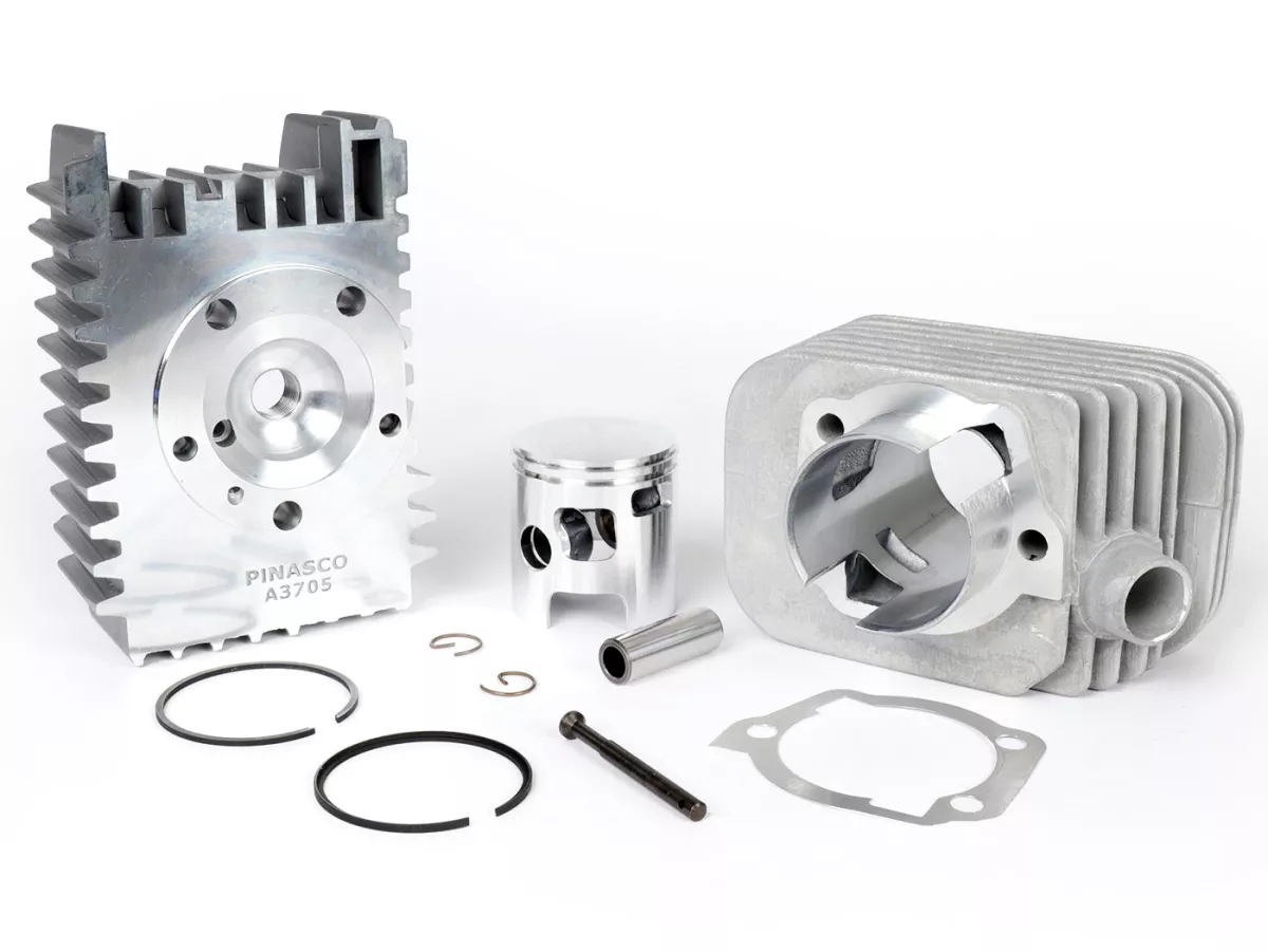 Silinder -PINASCO Aluminium 72 ccm Abu-abu Ø46mm- Piaggio Ciao, Bravo, Si, Boxer (pin piston = Ø 12mm)