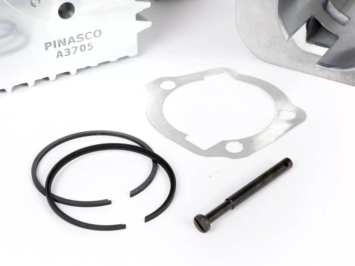Silinder -PINASCO Aluminium 72 ccm Abu-abu Ø46mm- Piaggio Ciao, Bravo, Si, Boxer (pin piston = Ø 12mm)