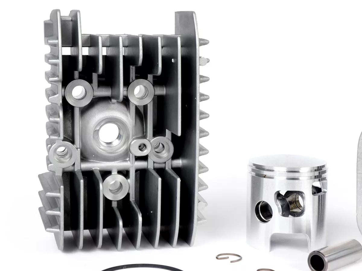 Silinder -PINASCO Aluminium 72 ccm Abu-abu Ø46mm- Piaggio Ciao, Bravo, Si, Boxer (pin piston = Ø 12mm)