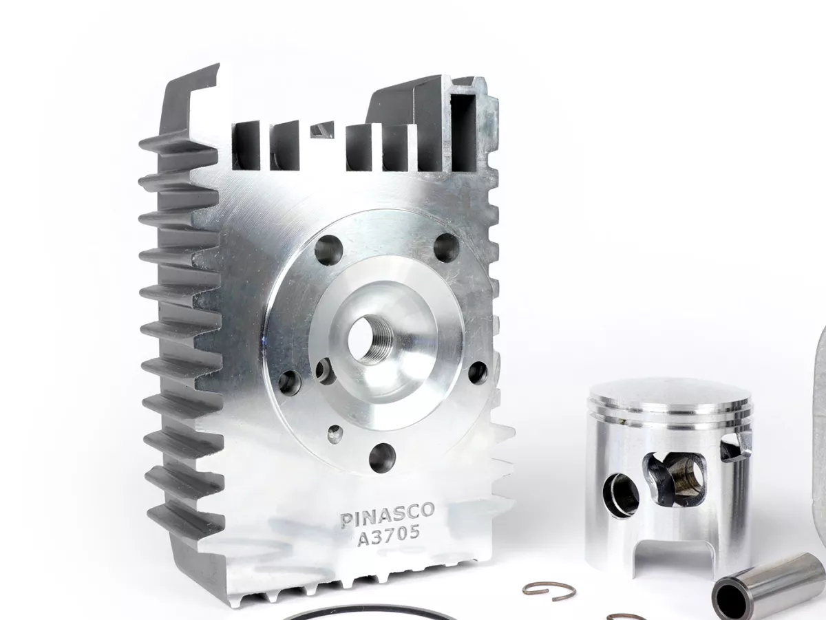 Silinder -PINASCO Aluminium 72 ccm Abu-abu Ø46mm- Piaggio Ciao, Bravo, Si, Boxer (pin piston = Ø 12mm)