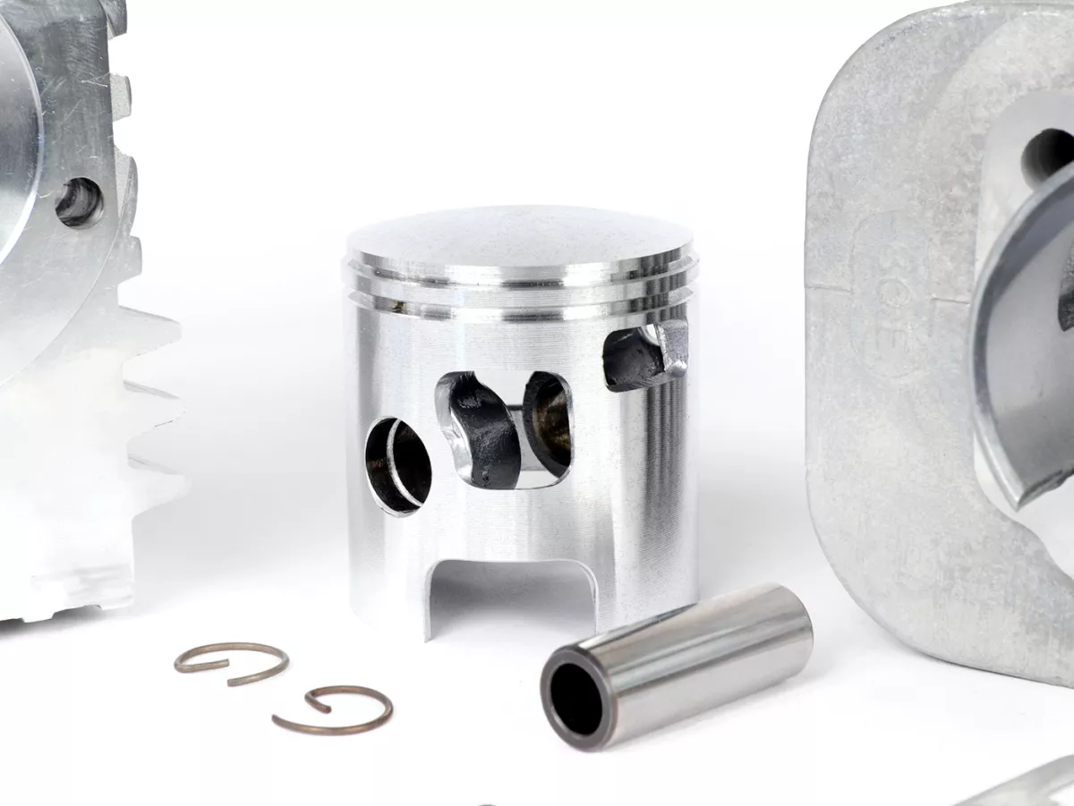 Silinder -PINASCO Aluminium 72 ccm Abu-abu Ø46mm- Piaggio Ciao, Bravo, Si, Boxer (pin piston = Ø 12mm)