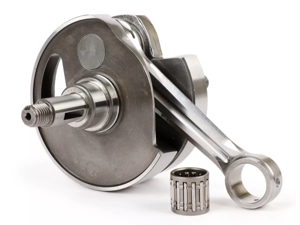 Cigüeñal -PINASCO Racing, corredera giratoria, carrera=57mm, biela=110mm- Vespa PX200, Cosa200 - banda de cigüeñal extra ancha (17.95mm) para cárter motor PN26482041