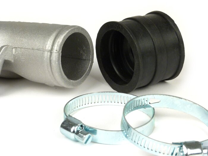 Inloppsgrenrör -PINASCO roterande ventil- Vespa PX80, PX125, PX150, PX200, Sprint, Vespa Rally180, Rally200 - AW=Ø34mm (förgasare Ø28-30mm - PHBH, VHSH, PWK28, TMX30, Smartcarb 26-28)
