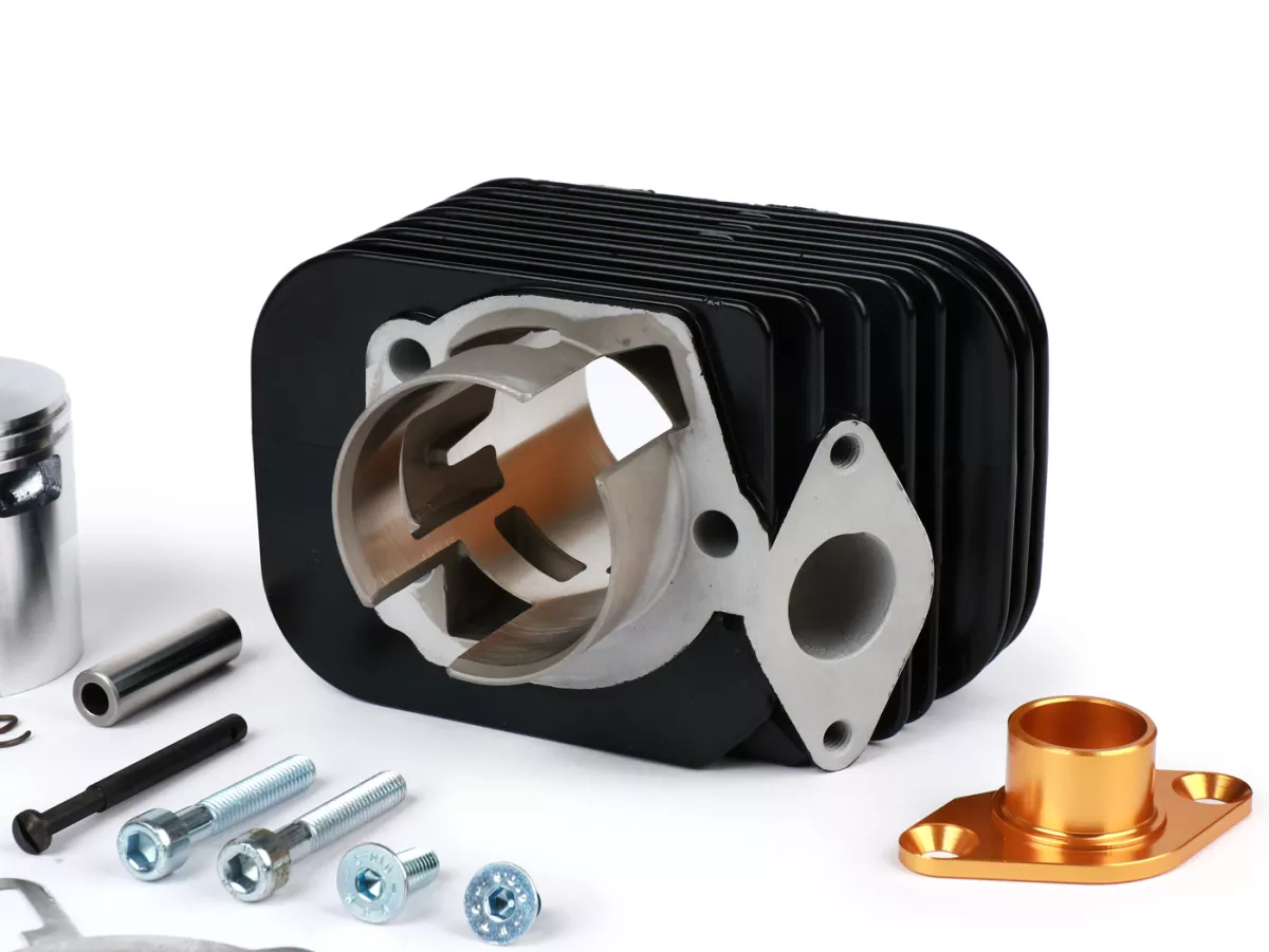 Cilinder -PINASCO Aluminium 72 ccm Evoten BOOSTER Ø46mm- Piaggio Ciao, Bravo, Boxer (zuigerpen = Ø 10mm)