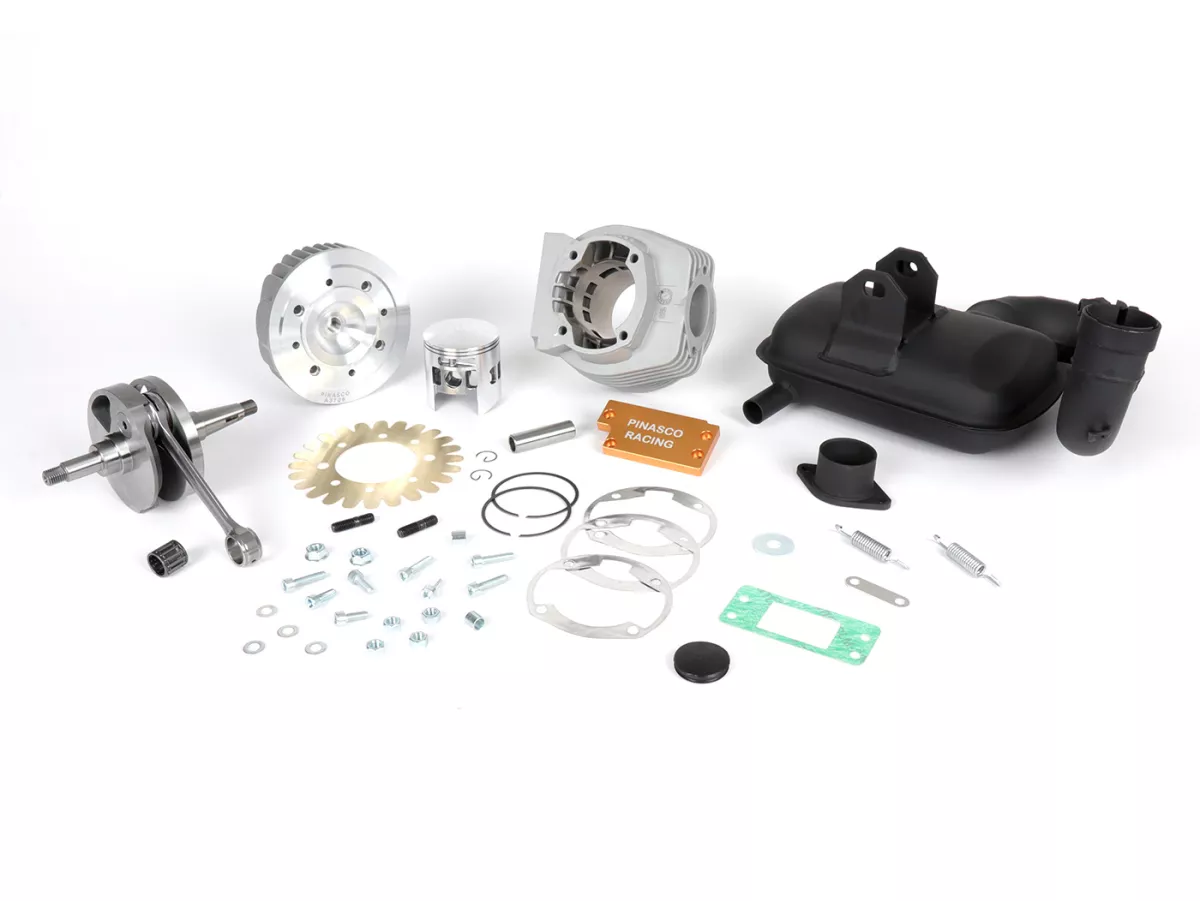 Tuningkit -PINASCO 206ccm 3 Kanal Aluminium EVO MINI SET Ø=66mm, s=60mm- Vespa PX125, PX150, Cosa125, Cosa150, LML Star 125/150, Stella 125/150 - inkl. Zylinder, Kurbelwelle, Auspuff