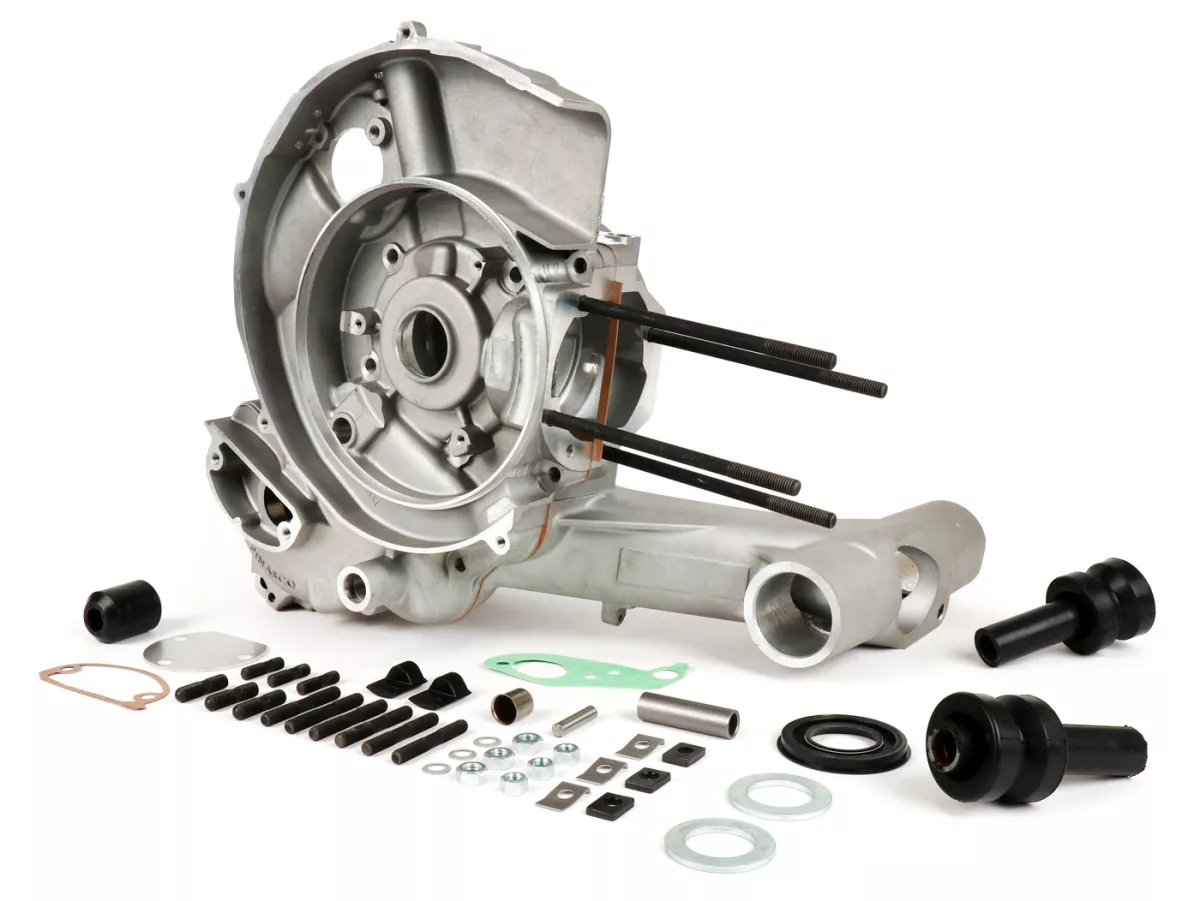 Cárter motor -PINASCO Master 2.0, válvula rotativa - Vespa PX200 Elestart - se requiere cigüeñal con carrillera de válvula rotativa ancha (PN25080886 / PN25080827)
