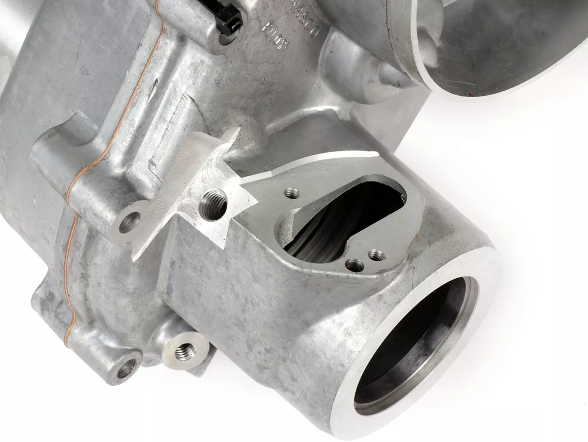 Motorhuis incl. krukas (slag=57mm) -PINASCO Super Slave (membraaninlaat)- 4 tapeinden (geschikt voor cilinder type PX125-150) - Vespa Wideframe, Faro Basso, Vespa 1953-1959, VM, VN, ACMA, VB1T, VGL1T, VL1T, GS150