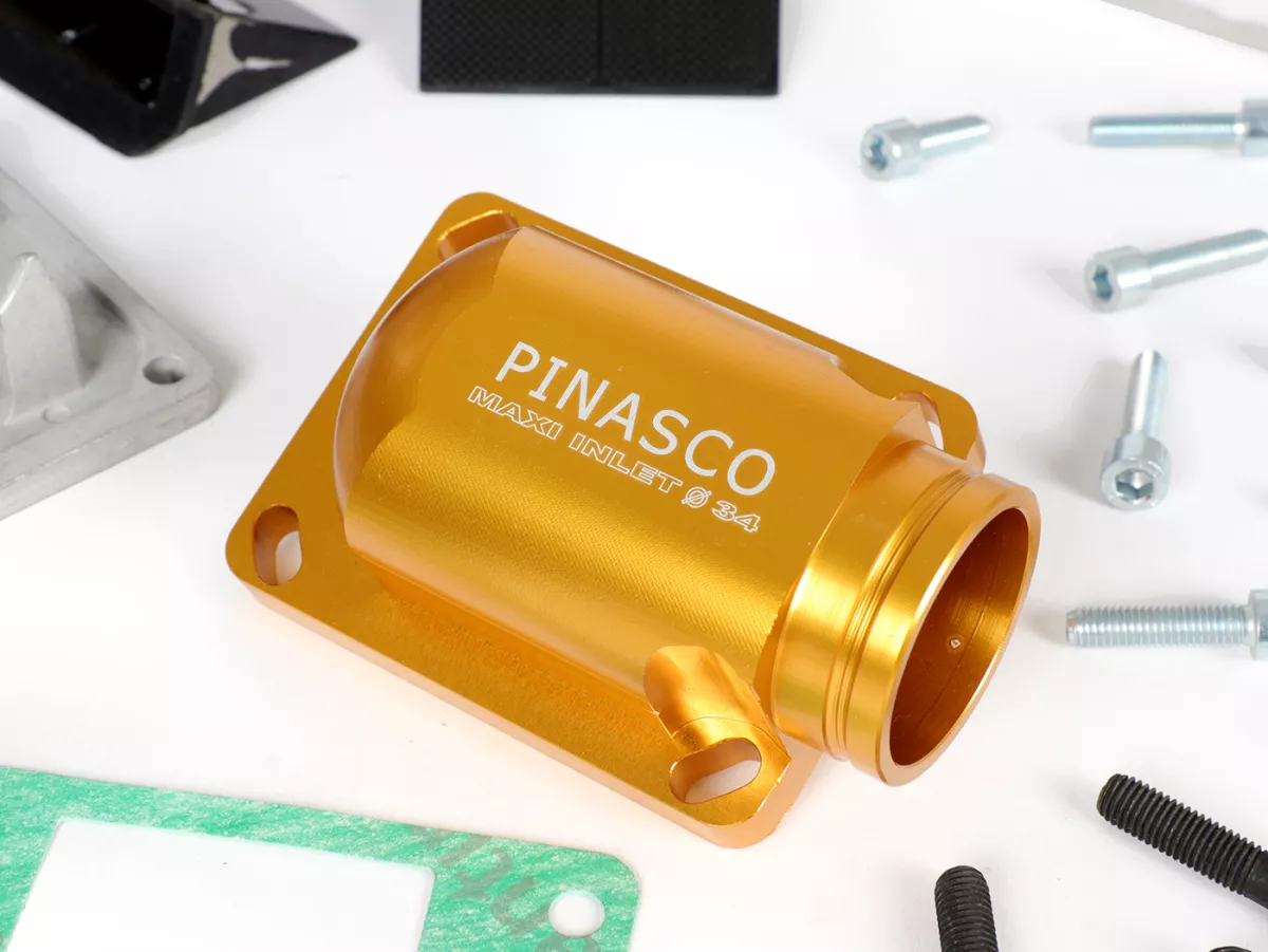 Cárter motor -PINASCO Slave Mega 8x, toma de membrana Ø34mm- Vespa PX200 Elestart
