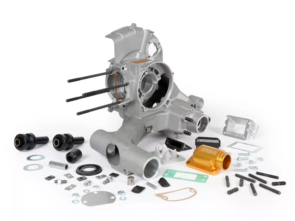 Cárter motor -PINASCO Slave Mega 8x, toma de membrana Ø34mm- Vespa PX200 Elestart