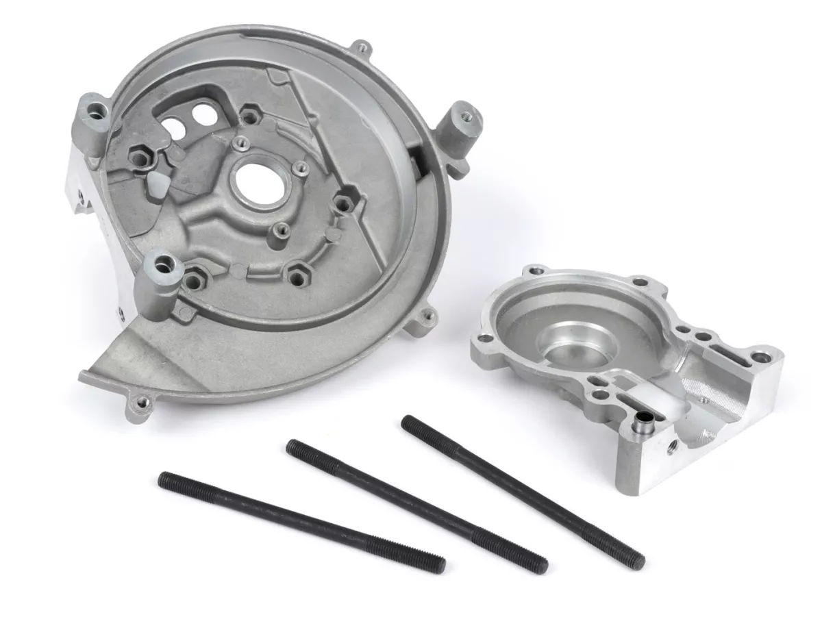 Motorhus -PINASCO -Power Casing- Slave 46x43 - Piaggio Ciao, Bravo, SI , Boxer, Sp.12mm -Membranmotorhus för 21mm förgasare, sidointag