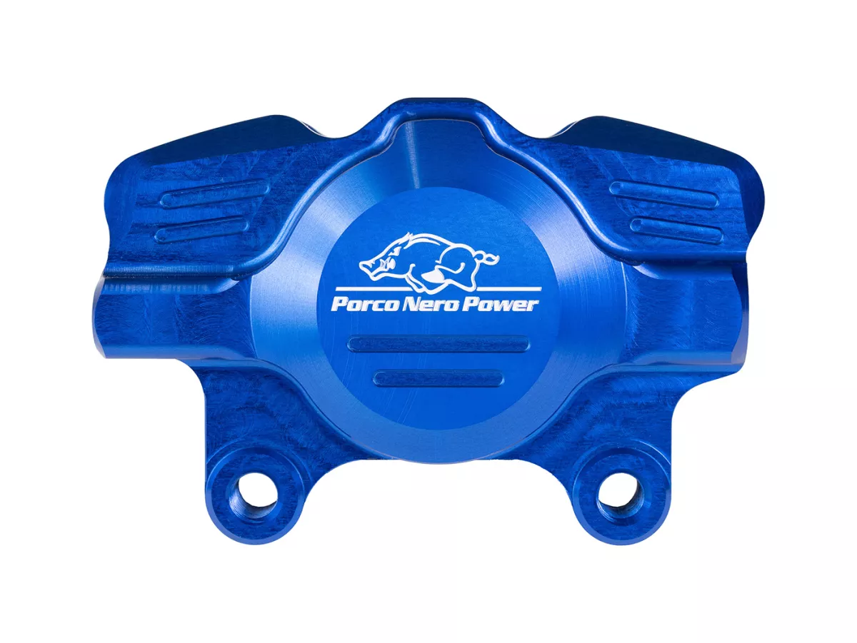 Pinza freno posteriore (con certificato TÜV) -PORCO NERO POWER 2.0 CNC by Spiegler a 2 pistoncini, Ø=29mm- Vespa GT/GTS/GTV 125-300cc (con e senza ABS) - anodizzato blu