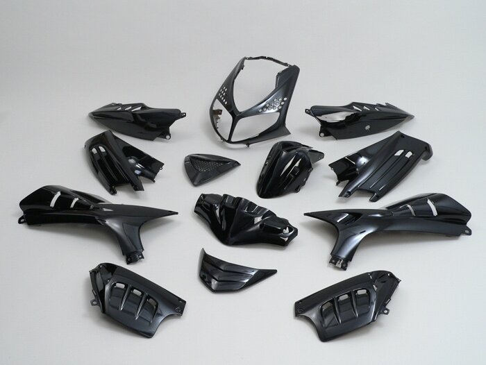 Kit carrénage -EDGE- 13 Npieces - Peugeot Speedfight2 - noir métal