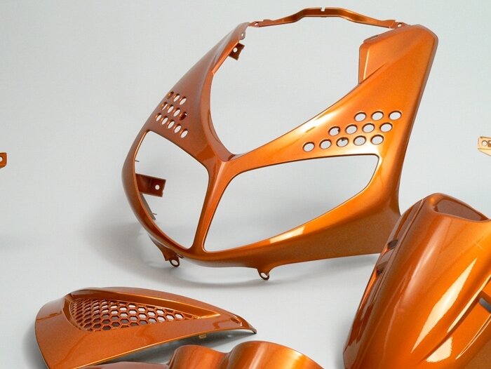 Set di parti della carenatura -EDGE- 13 pezzi - Peugeot Speedfight2- Orangemetallic