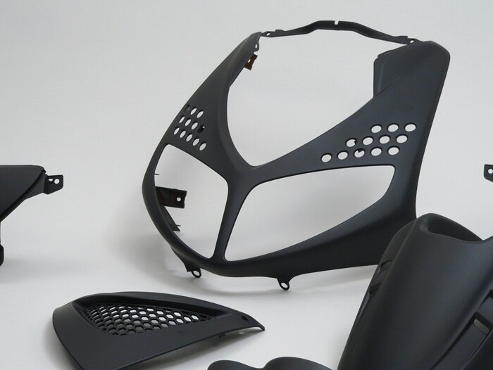 Set di parti della carenatura -EDGE- 13 pezzi - Peugeot Speedfight2- Nero Opaco