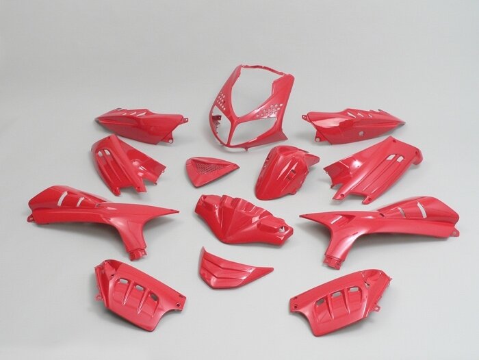 Set di parti della carenatura -EDGE- 13 pezzi - Peugeot Speedfight2- Red