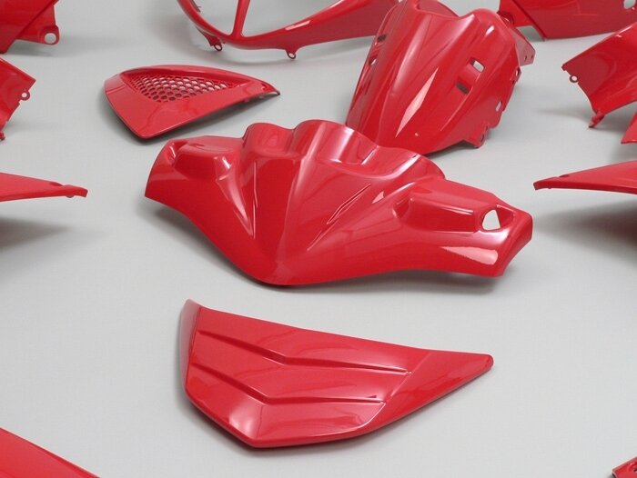 Set di parti della carenatura -EDGE- 13 pezzi - Peugeot Speedfight2- Red
