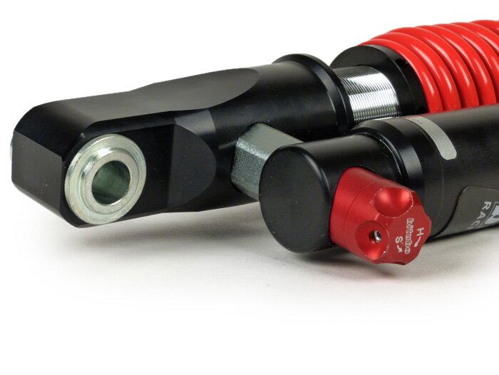 Amortisseur avant -BITUBO MEV, 240mm, (2014-2016)- Vespa GTS/GTS Super 125-300, coin en bas: lug - noir - rouge ressort