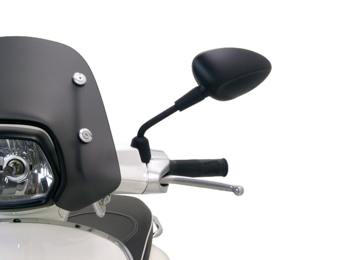 Spiegel -MOTO NOSTRA Shorty- Vespa GTS 125-300 HPE (2019-2022), Vespa Sprint 50-150, Vespa Primavera 50-150 - matzwart - links