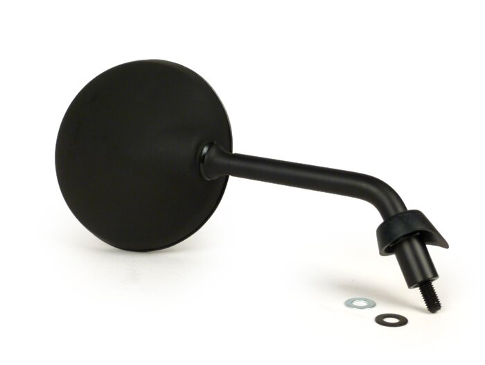 Specchio -MOTO NOSTRA- Shorty - Piaggio LX50-150, S50, Piaggio Liberty 50-150 - utilizzabile a destra e a sinistra - nero opaco - filettatura M8 sinistra