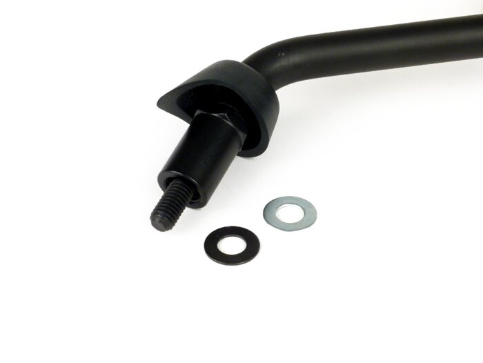 Specchio -MOTO NOSTRA- Shorty - Piaggio LX50-150, S50, Piaggio Liberty 50-150 - utilizzabile a destra e a sinistra - nero opaco - filettatura M8 sinistra