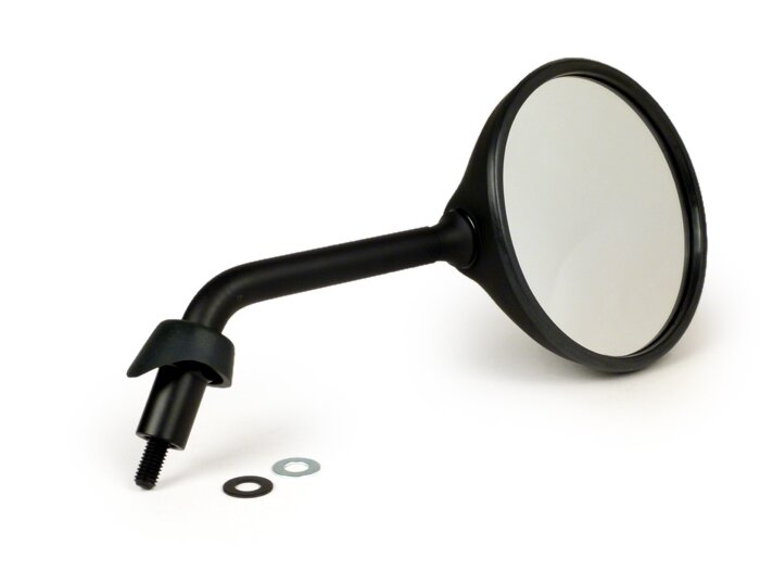 Specchio -MOTO NOSTRA- Shorty - Piaggio LX50-150, S50, Piaggio Liberty 50-150 - utilizzabile a destra e a sinistra - nero opaco - filettatura M8 sinistra