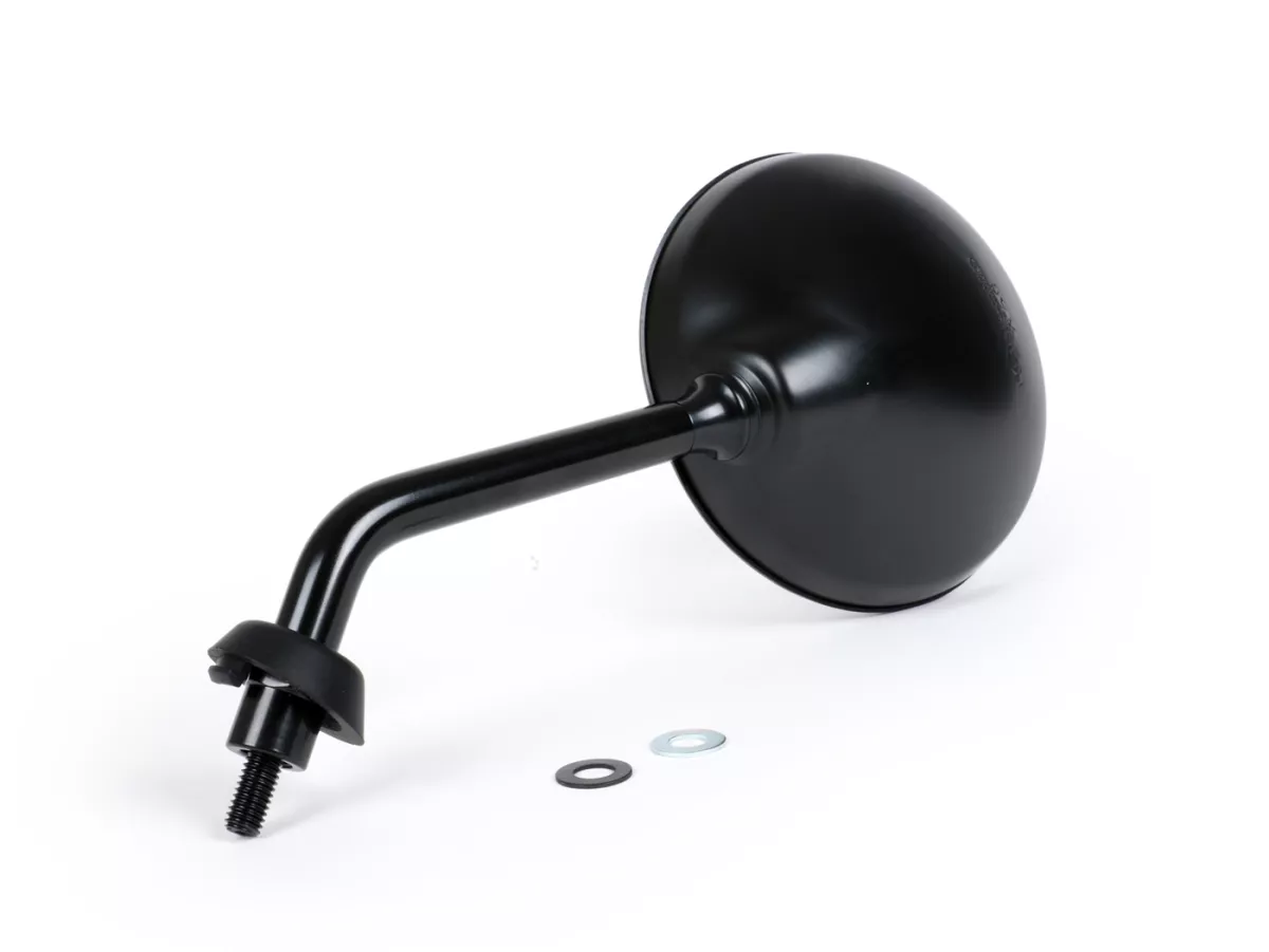 Espejo -MOTO NOSTRA Shorty- Vespa GTS 125-250-300, GTL 125 (ZAPM 31101) - utilizable a izquierda y derecha - acabado negro satinado - rosca M8 derecha