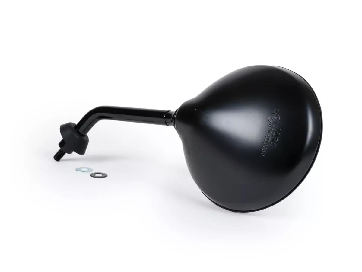 Espejo -MOTO NOSTRA Shorty- Vespa GTS 125-250-300, GTL 125 (ZAPM 31101) - utilizable a izquierda y derecha - acabado negro satinado - rosca M8 derecha