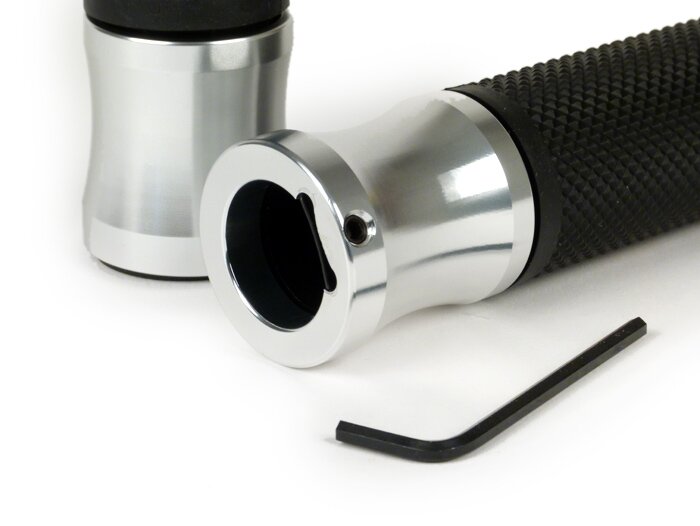 Pair of grips -MOTO NOSTRA Alu Rub, diamond pattern- Vespa GT, GTL, GTS 125-200-250-300cc, Ø 22.5-24mm, l=128mm - aluminium