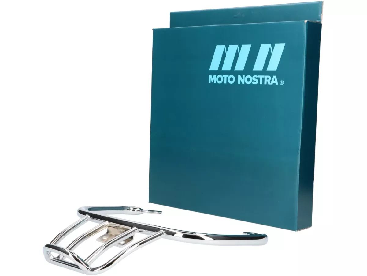 Portaequipajes trasero -MOTO NOSTRA, con asa de agarre para el pasajero- Vespa GT, GTL, GTV, GTS, GTS Super, GTS HPE, GT60 - 125-310 - cromado