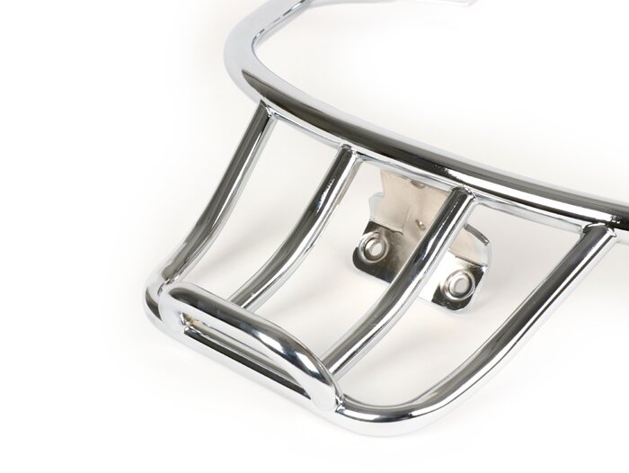 Portaequipajes trasero -MOTO NOSTRA, con asa para el pasajero- LX50, LX125, LX150, Vespa LXV50, LXV125, Vespa S50, S125, S150 - cromado
