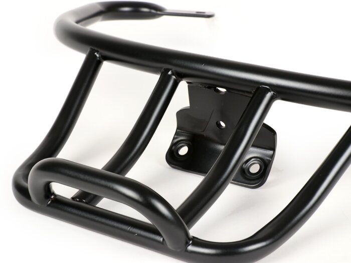 Portapacchi posteriore -MOTO NOSTRA, con maniglia per il passeggero- LX50, LX125, LX150, Vespa LXV50, LXV125, Vespa S50, S125, S150 - nero opaco