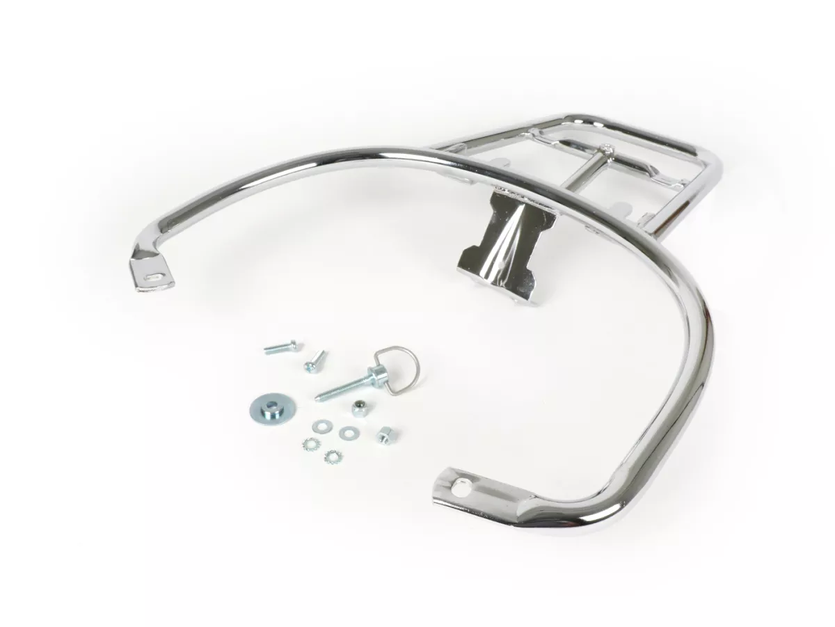 Pembawa casing atas belakang (untuk casing atas Piaggio asli) -MOTO NOSTRA- Vespa GT, GTL, GTV, GTS, GTS Super, GT60 - 125-200-250-300cc - Chrome